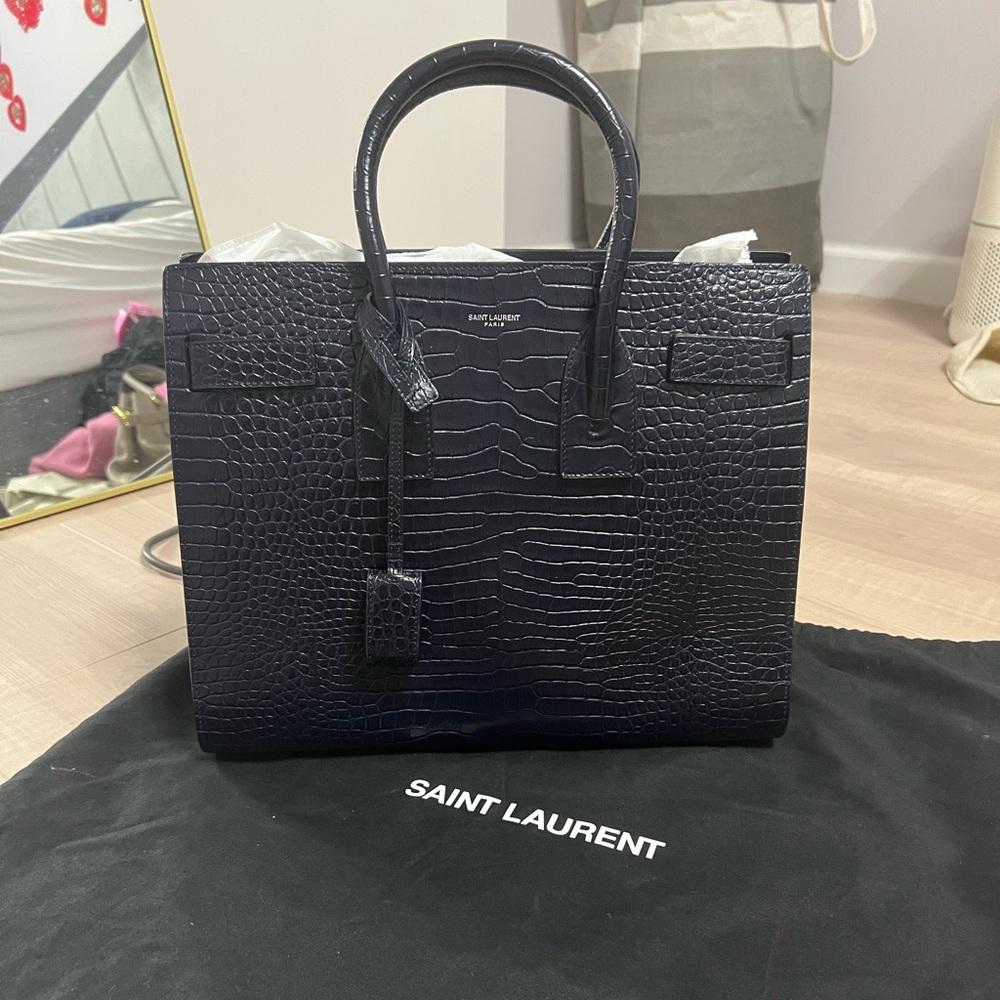 Saint Laurent Sac de Jour in Crocodile-Embossed Leather - Small - Picture 2 of 7